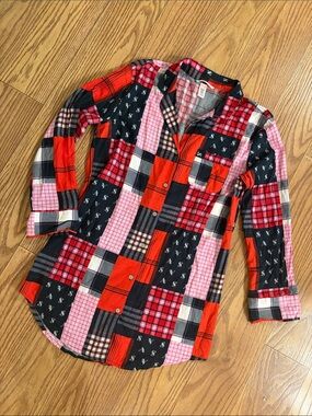 VICTORIA SECRET VS Dreamer Plaid Women's Small Sleep Shirt Dress Night Gown